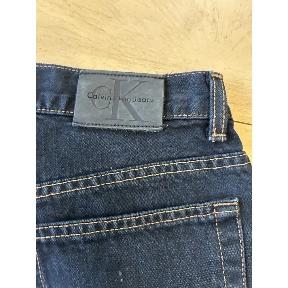 VTG Calvin Klein Jeans Women 8 Black Faded High Rise Dark Wash 90s Denim Y2K